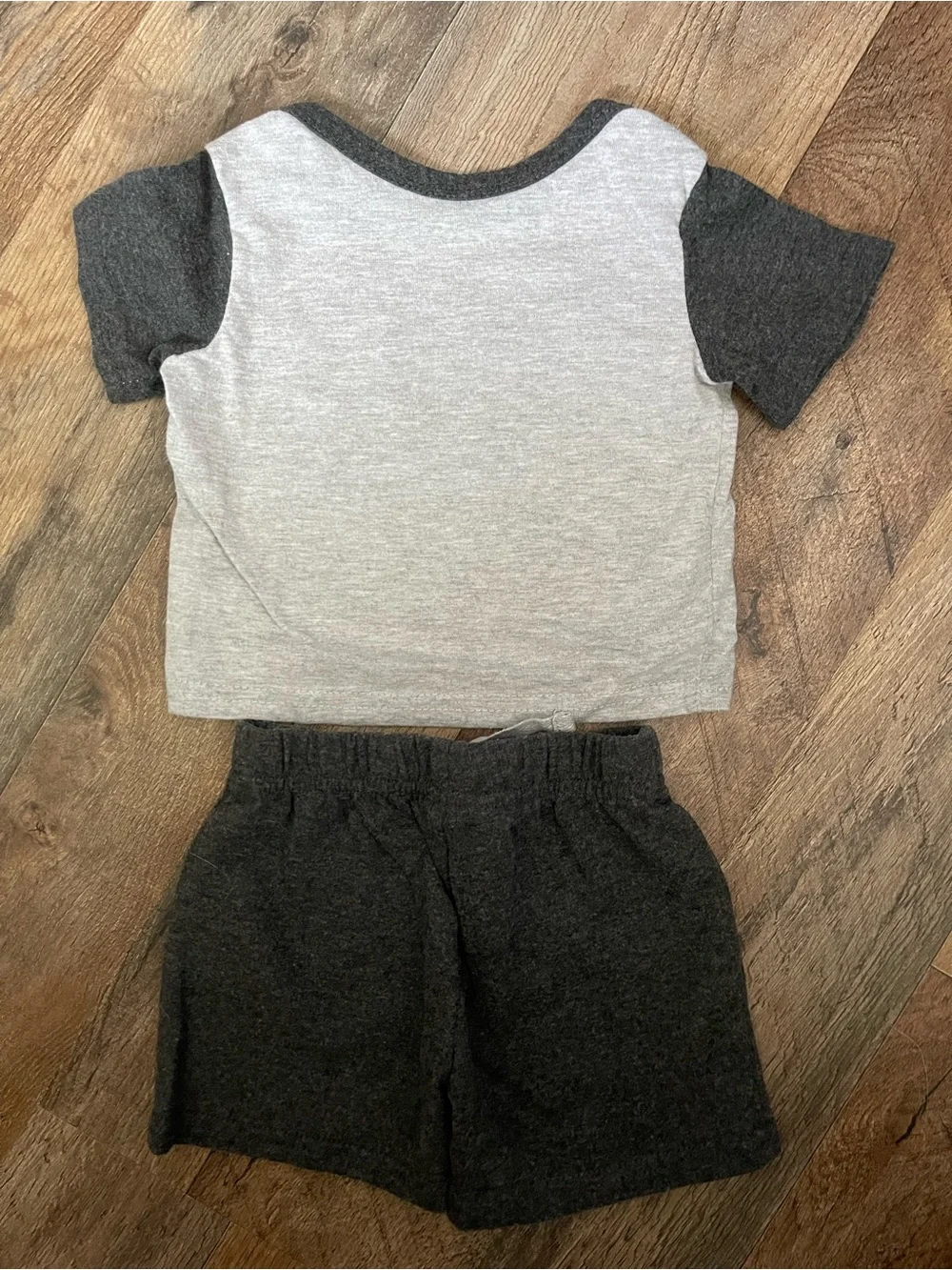 Batman Boys Grey & Charcoal Short Sleeve Pajama Set with Yellow Accent
